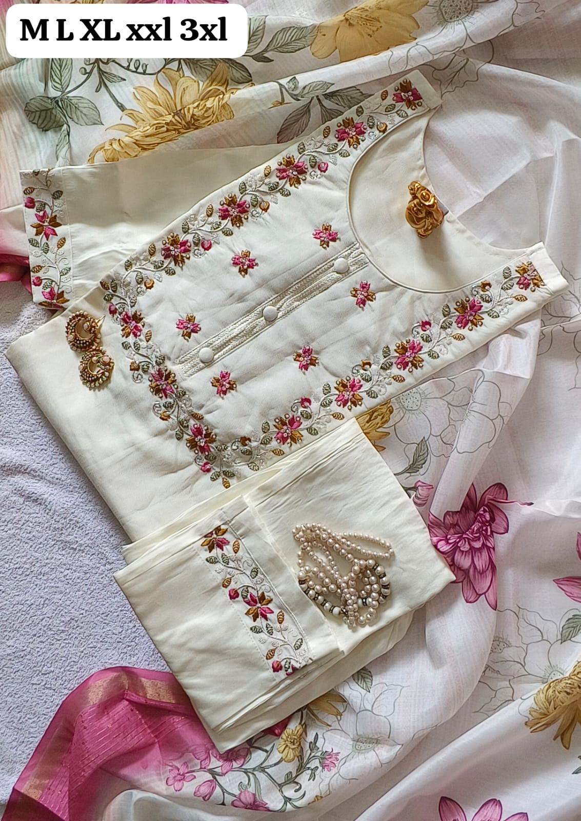 SV Pure Muslin Viscose Handwork Designer Kurti With Bottom Dupatta Wholesale Shop In Surat